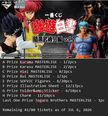 [IN STOCK] ICHIBANKUJI YUYU HAKUSHO DARK TOURNAMENT EDITION VOL.2